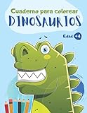 Cuaderno para colorear Dinosaurios: Libro de colorear para niños y niñas de 4 a 8 años o preescolar y primaria | 44 dibujos de dinosaurios para colorear