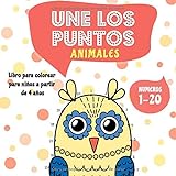 Une los puntos - Animales: Libro para colorear para niños a partir de 4 años - Del 1 al 20 (Unir puntos para niños)