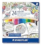Staedtler Ergosoft 157 - Pack de 24 lápices de color (triangulares, 3 mm, 17.5 cm), color azul