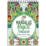 Libros de Mandalas para Colorear Adultos Colorya - Tamaño A4 - Mandalas Magical Nature Libro de Mandala para Adultos - Papel de Calidad, Sin Sangrado Medio, Impresión a una Cara